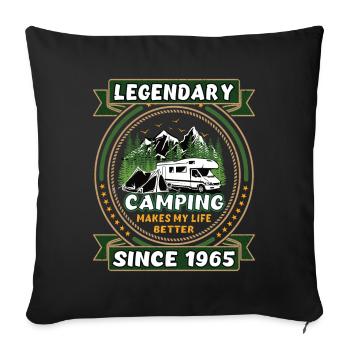 Legendär seit 1965 Camping Geschenk Geburtsjahr - Sofakissenbezug 45 x 45 cm - Schwarz - Vorne