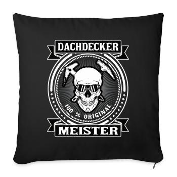 Dachdecker Meister Geschenk Retro - Sofakissenbezug 45 x 45 cm - Schwarz - Vorne