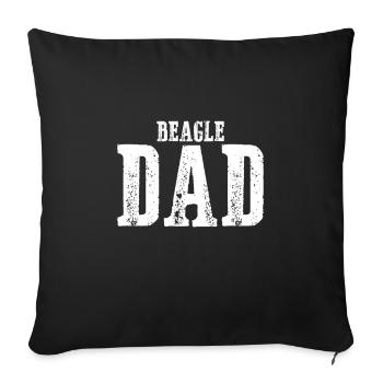 Beagle Dad - Sofakissenbezug 45 x 45 cm - Schwarz - Vorne