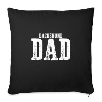 Teckel Papa - Housse de coussin décorative 45 x 45 cm - noir - Devant