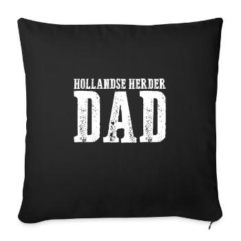 Hollandse Herder Dad - Sofa pillowcase 17,3'' x 17,3'' (45 x 45 cm) - black - Front