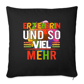 Erzieherin Kindergarten Abschiedsgeschenk - Sofakissenbezug 45 x 45 cm - Schwarz - Vorne