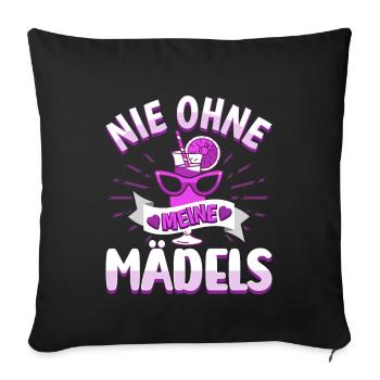 Frauen Mädels Freundinnen Feier - Sofakissenbezug 45 x 45 cm - Schwarz - Vorne