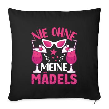 Mädels es eskalier eh nicht alleine - Sofakissenbezug 45 x 45 cm - Schwarz - Vorne