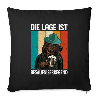 Die Lage ist Besäufniserregend Bier lustig - Sofakissenbezug 45 x 45 cm - Schwarz - Vorne