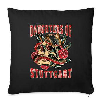 Stuttgart Power-Frau daughters of Stuttgart - Sofakissenbezug 45 x 45 cm - Schwarz - Vorne