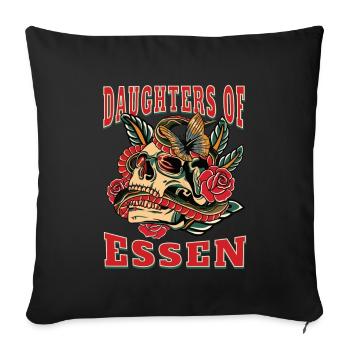Stadt Essen Power-Frau daughters of Essen - Sofakissenbezug 45 x 45 cm - Schwarz - Vorne