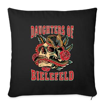 Bielefeld Power-Frau daughters of Bielefeld Retro - Sofakissenbezug 45 x 45 cm - Schwarz - Vorne