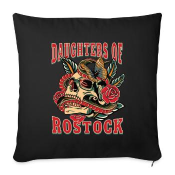 Rostock Power-Frau daughters of Rostock - Sofakissenbezug 45 x 45 cm - Schwarz - Vorne