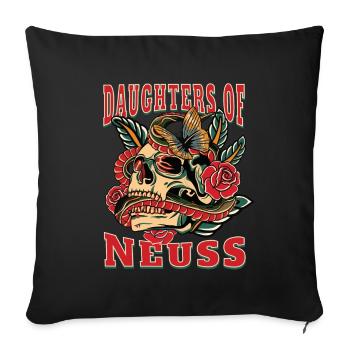 Neuss Power-Frau daughters of Neuss Retro Blumen - Sofakissenbezug 45 x 45 cm - Schwarz - Vorne