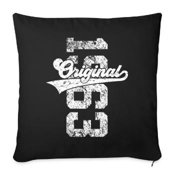 63RD BIRTHDAY ORIGINAL 1963 - Sofa pillowcase 17,3'' x 17,3'' (45 x 45 cm) - black - Front