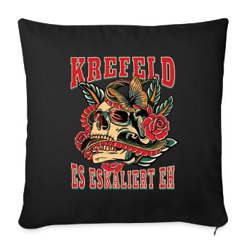 Krefeld femme cadeau ça s’intensifie de toute façon femmes - Housse de coussin décorative 45 x 45 cm - noir - Devant