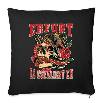 Erfurt femme cadeau ça s’intensifie quand même Erfurt femmes - Housse de coussin décorative 45 x 45 cm - noir - Devant