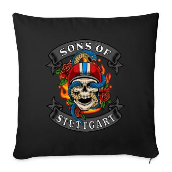 Stuttgart Biker Geschenk sons of Stuttgart - Sofakissenbezug 45 x 45 cm - Schwarz - Vorne