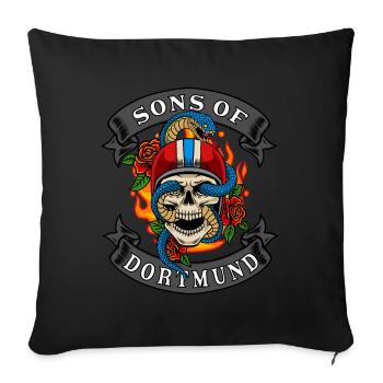 Dortmund Biker Geschenk sons of Dortmund - Sofakissenbezug 45 x 45 cm - Schwarz - Vorne