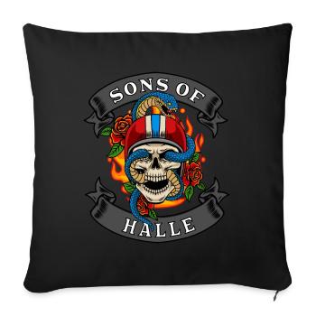 Halle Biker Gift sons of Halle - Sofa pillowcase 17,3'' x 17,3'' (45 x 45 cm) - black - Front