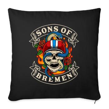 Bremen Biker Gift fils de Brême - Housse de coussin décorative 45 x 45 cm - noir - Devant