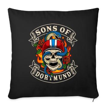 Dortmund Biker Gift sons of Dortmund - Sofa pillowcase 17,3'' x 17,3'' (45 x 45 cm) - black - Front