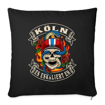 Cologne biker cadeau il escalade de toute façon Cologne motard - Housse de coussin décorative 45 x 45 cm - noir - Devant