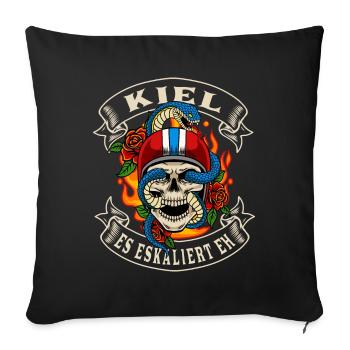 Kiel biker cadeau il escalade de toute façon Kiel - Housse de coussin décorative 45 x 45 cm - noir - Devant