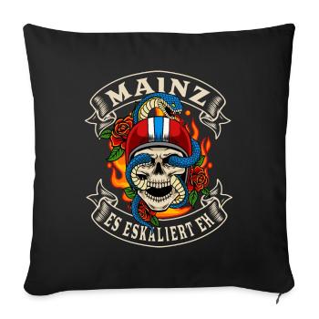 Mainz biker gift it escalates anyway Mainz - Sofa pillowcase 17,3'' x 17,3'' (45 x 45 cm) - black - Front