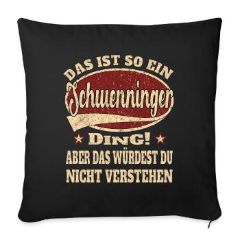 Schwenningen retro design - Sofakissenbezug 45 x 45 cm - Schwarz - Vorne