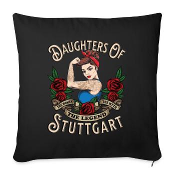 Stuttgart Frau Geschenk daughters of Stuttgart - Sofakissenbezug 45 x 45 cm - Schwarz - Vorne