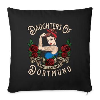 Dortmund Frau Geschenk daughters of Dortmund - Sofakissenbezug 45 x 45 cm - Schwarz - Vorne