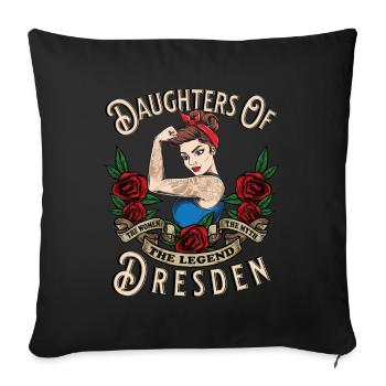 Dresden Frau Geschenk filles de Dresden Frauen - Housse de coussin décorative 45 x 45 cm - noir - Devant