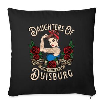 Duisburg Frau Geschenk daughters of Duisburg - Sofa pillowcase 17,3'' x 17,3'' (45 x 45 cm) - black - Front