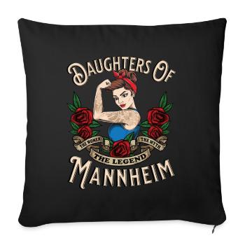 Mannheim Frau Geschenk daughters of Mannheim - Sofakissenbezug 45 x 45 cm - Schwarz - Vorne