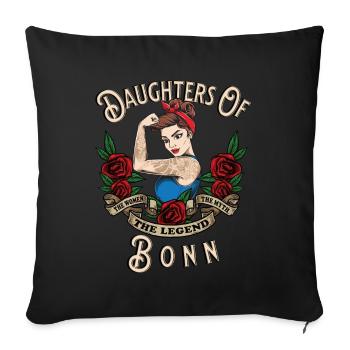 Bonn Frau Geschenk daughters of Bonn Frauen - Sofa pillowcase 17,3'' x 17,3'' (45 x 45 cm) - black - Front