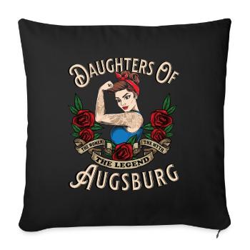 Augsburg Frau Geschenk daughters of Augsburg - Sofa pillowcase 17,3'' x 17,3'' (45 x 45 cm) - black - Front