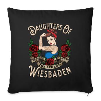 Wiesbaden Frau Geschenk filles de Wiesbaden - Housse de coussin décorative 45 x 45 cm - noir - Devant