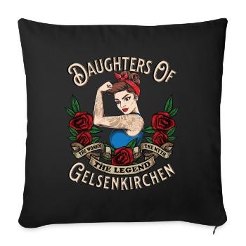 Gelsenkirchen Frau daughters of Gelsenkirchen - Sofakissenbezug 45 x 45 cm - Schwarz - Vorne