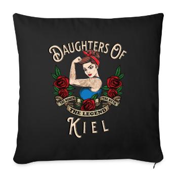 Kiel Frau Geschenk filles de Kiel Frauen - Housse de coussin décorative 45 x 45 cm - noir - Devant