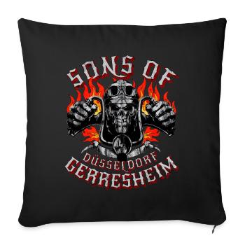 Sons of Gerresheim Skull biker - Sofa pillowcase 17,3'' x 17,3'' (45 x 45 cm) - black - Front
