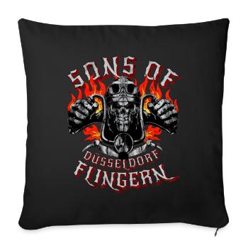 Düsseldorf sons of Flingern - Sofa pillowcase 17,3'' x 17,3'' (45 x 45 cm) - black - Front