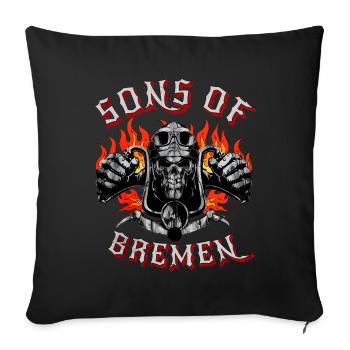 Brême Motard Geschenk fils de Brême - Housse de coussin décorative 45 x 45 cm - noir - Devant