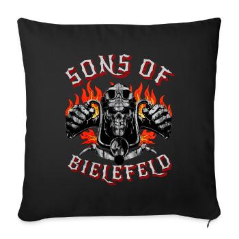 Bielefeld Biker Geschenk fils de Bielefeld - Housse de coussin décorative 45 x 45 cm - noir - Devant