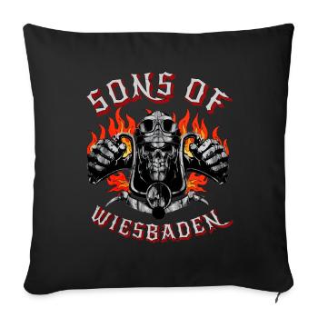 Wiesbaden Biker Geschenk fils de Wiesbaden - Housse de coussin décorative 45 x 45 cm - noir - Devant