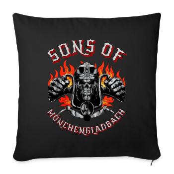 Motard Geschenk fils de Mönchengladbach - Housse de coussin décorative 45 x 45 cm - noir - Devant
