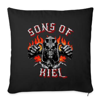 Kiel Biker Geschenk fils de Kiel - Housse de coussin décorative 45 x 45 cm - noir - Devant