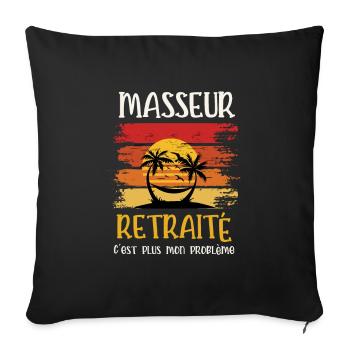 masseur retraité - Housse de coussin décorative 45 x 45 cm - noir - Devant