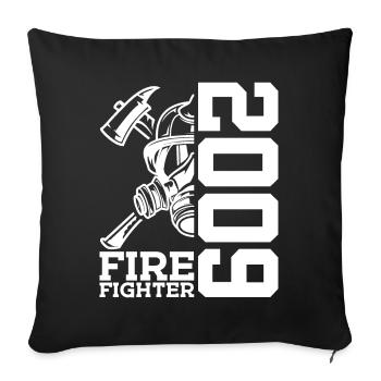 17E ANNIVERSAIRE BRIGADE DES POMPIERS EN 2009 - Housse de coussin décorative 45 x 45 cm - noir - Devant