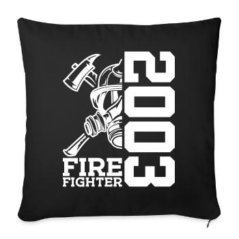 23E ANNIVERSAIRE BRIGADE DES POMPIERS 2003 - Housse de coussin décorative 45 x 45 cm - noir - Devant