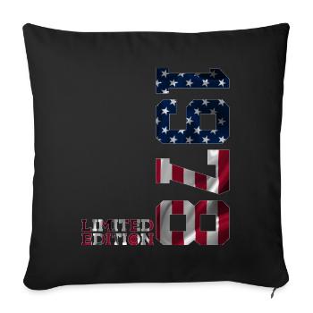 LIMITED EDITION 1978 USA 48TH BIRTHDAY - Sofa pillowcase 17,3'' x 17,3'' (45 x 45 cm) - black - Front