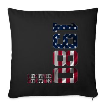 LIMITED EDITION 1980 USA 46TH BIRTHDAY - Sofa pillowcase 17,3'' x 17,3'' (45 x 45 cm) - black - Front