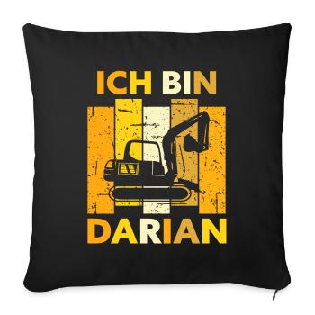 Darian Geschenk Name Namensschild Geburtstag - Sofakissenbezug 45 x 45 cm - Schwarz - Vorne