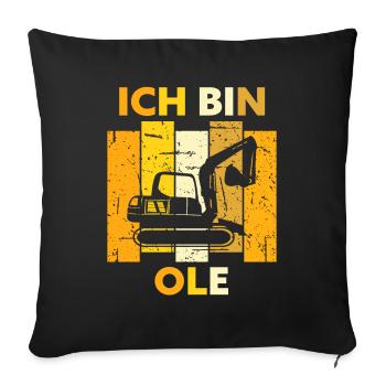 Ole Geschenk Name Namensschild Geburtstag - Sofakissenbezug 45 x 45 cm - Schwarz - Vorne